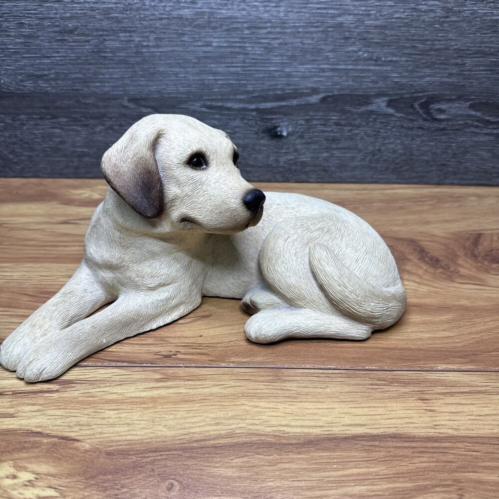 VTG 1984 Sandicast Yellow Labrador Heavy Figurine Signed Sandra Brue 10X5”